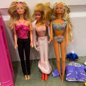 Vintage Mattel Barbie Doll Lot of 3 - 90s Fashion Outfits and Accessories